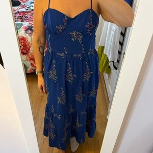 Betsey Johnson Blue Tiered Midi Sundress